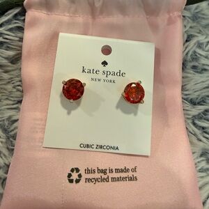 NWT Kate Spade Red Crystal Stud Earrings